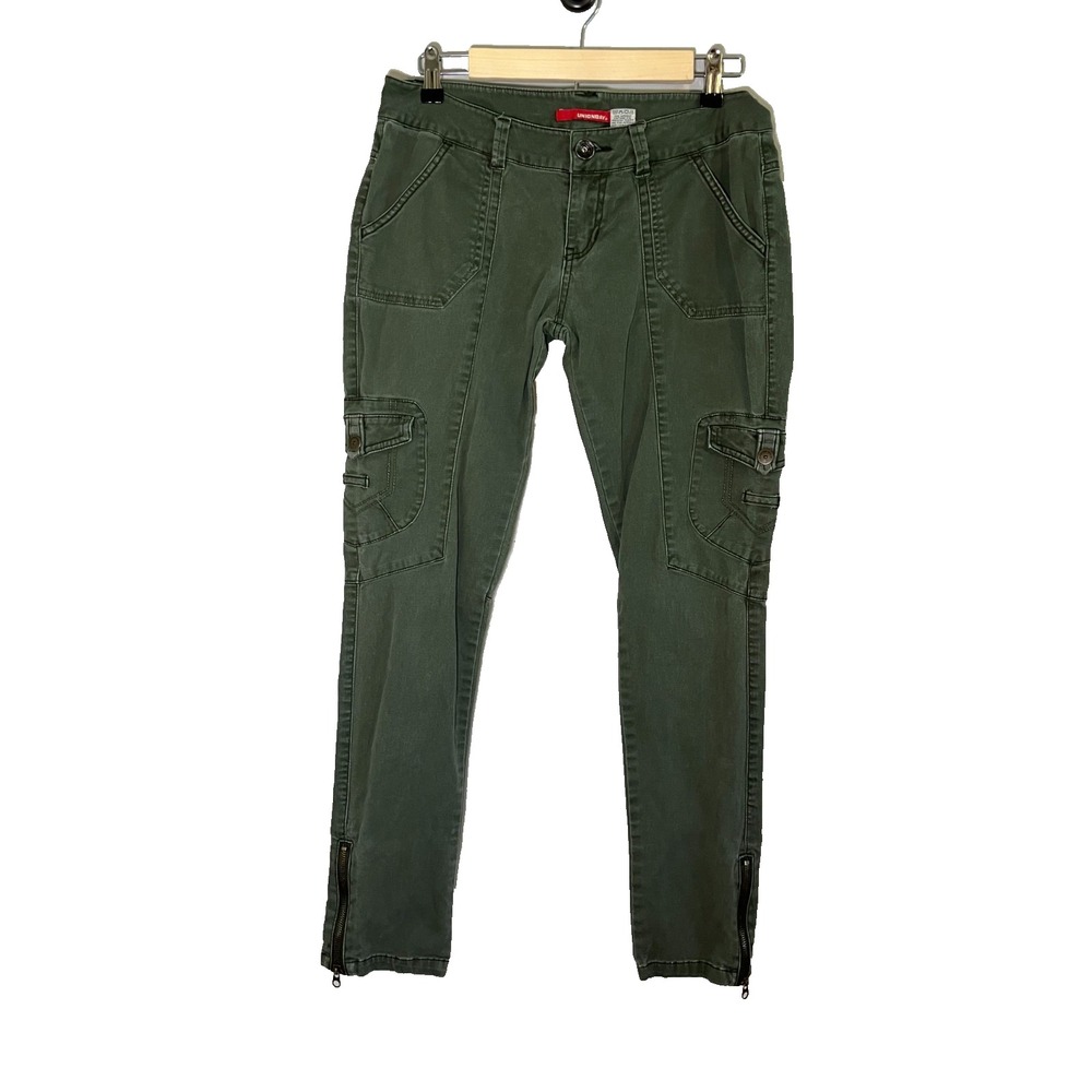 Unionbay Neutral Low Rise Green Cargo Pant 9 Utility Retro Grunge Skater 80s Y2K